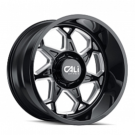 CALI Off-Road Wheel 9111 Sevenfold - 20 x 9&nbsp;Black With Natural Accents - 9111-2936BM