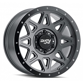 Dirty Life Race Wheels Theory - 20 x 9&nbsp;Gun Metal With Black Bead Lock Ring - 9305-2936MGT