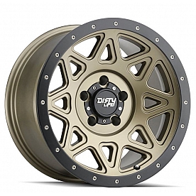 Dirty Life Race Wheels Theory - 20 x 9&nbsp;Gold With Black Bead Lock Ring - 9305-2936MGD