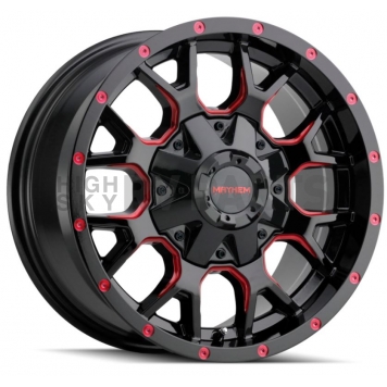 Mayhem Wheels Warrior 8015 - 18 x 9&nbsp;Black With Prism Red Accents - 8015-8937BTR