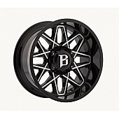 Ballistic Wheels 818 Atomic - 20 x 12&nbsp;Black With Natural Windows - 818212267-44GBX