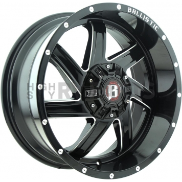 Ballistic Wheels 961 Guillotine - 20 x 9 Gloss Black With Natural Accents - 961290267-12GBX-1