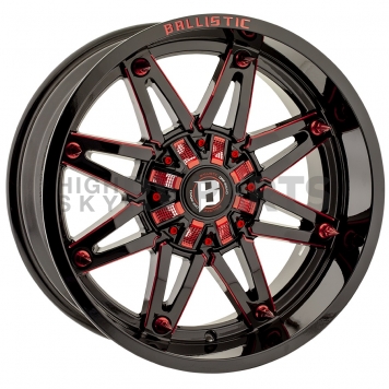 Ballistic Wheels 963 Gladiator - 20 x 10 Black With Red Natural Windows - 963200267-19GBXRD
