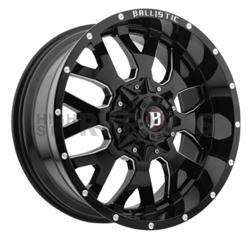 Ballistic Wheels 853 Tank - 20 x 10 Gloss Black With Natural Accents - 853200267-19GBX