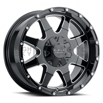 Black Rock Wheel 904B Fury I - 20 x 10 Black With Natural Accents - 2022396731