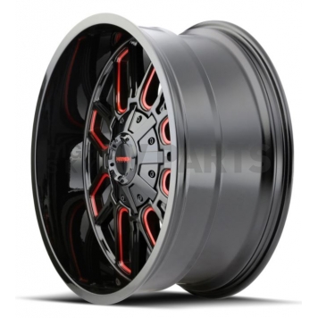 Mayhem Wheels Cogent 8107 - 20 x 10 Black With Prism Red Accents - 8107-2137BTR-2