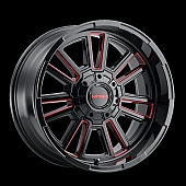 Mayhem Wheels Apollo 8115 - 18 x 9&nbsp;Black With Prism Red Accents - 8115-2137BTR
