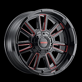 Mayhem Wheels Apollo 8115 - 20 x 9&nbsp;Black With Prism Red Accents - 8115-2937BTR18