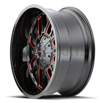 Mayhem Wheels Cogent 8107 - 22 x 12&nbsp;Black With Prism Red Accents - 8107-2237BTR-2