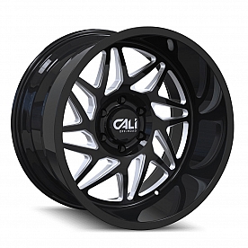 CALI Off-Road Wheel 9112 Gemini - 22 x 12&nbsp;Black With Natural Accents - 9112-22236BM