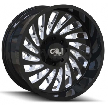 CALI Off-Road Wheel 9108 Switchback - 22 x 12 Black With Natural Accents - 9108-22236BM