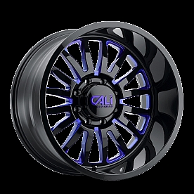 CALI Off-Road Wheel 9110 Summit - 24 x 14&nbsp;Black With Blue Natural Accents - 9110-24436BTB