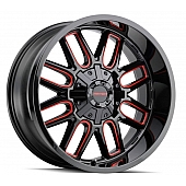 Mayhem Wheels Cogent 8107 - 17 x 9&nbsp;Black With Prism Red Accents - 8107-7937BTR