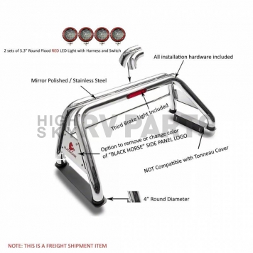 Black Horse Offroad Truck Bed Bar RB001SS-PLFR-2