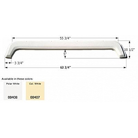 Icon Universal Fender Skirt 63-3/4 inch x 10-1/2 inch -  White ABS - 00408