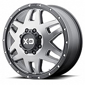 KMC Wheel XD130 Machete Dually 20 x 8.25 Gray With Black Ring - XD130208874127
