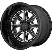 Moto Metal Wheel MO801 Phantom - 20 x 10 Black With Gray Tinted Accents - MO80121050418N
