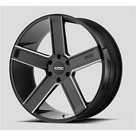 KMC Wheel 20 Diameter 35 Offset Aluminum Black With Natural Accents Single