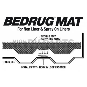 BedRug Bed Mat Dark Gray Carpet-Like Polypropylene - BMC07LBS-3