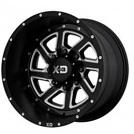 KMC Wheel 20 Diameter 30 Offset Aluminum Black With Natural Spokes Single