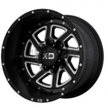 KMC Wheel 17 Inch Diameter 18 Offset Aluminum Black With Natural Spokes Single