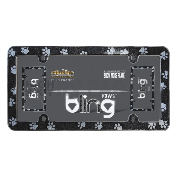 Cruiser License Plate Frame - Paws Bling Polycarbonate - 18630-1