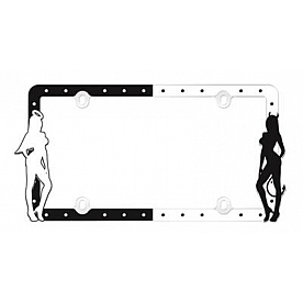 Cruiser License Plate Frame - Angel And Devil ABS Plastic - 19000