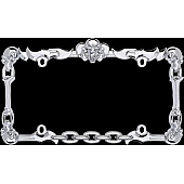 Cruiser License Plate Frame - Daggers And Chains Die Cast Zinc - 25231