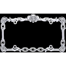 Cruiser License Plate Frame - Daggers And Chains Die Cast Zinc - 25231