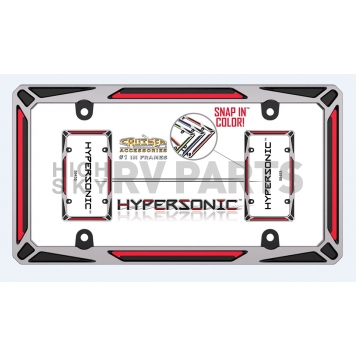 Cruiser License Plate Frame -  Red/ Blue/ Neon Green Inserts - 58453