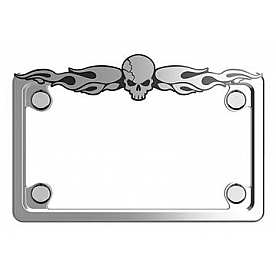 Cruiser License Plate Frame - Skull Die Cast Zinc - 77130