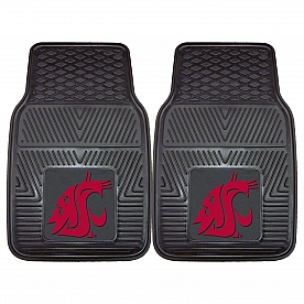 Fan Mat Floor Mat - Universal Fit Black Vinyl Set of 2 - 12777