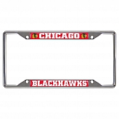 Fan Mat License Plate Frame - NHL Chicago Blackhawks Logo Metal - 14790
