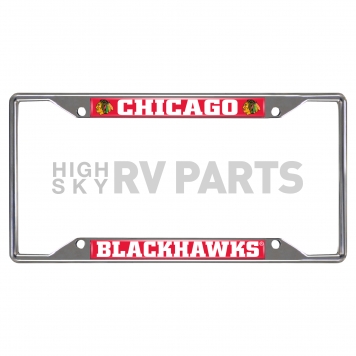 Fan Mat License Plate Frame - NHL Chicago Blackhawks Logo Metal - 14790