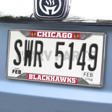 Fan Mat License Plate Frame - NHL Chicago Blackhawks Logo Metal - 14790-1