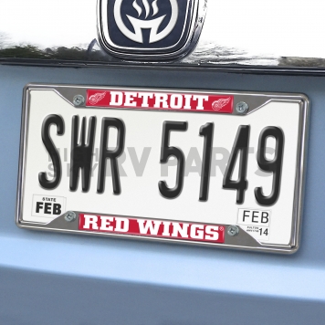Fan Mat License Plate Frame - NHL Detroit Red Wings Logo Metal - 14793-1