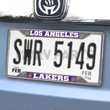 Fan Mat License Plate Frame - NBA Los Angeles Lakers Logo Metal - 14796-1