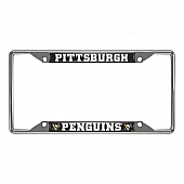 Fan Mat License Plate Frame - NHL Pittsburgh Penguins Logo Metal - 14886