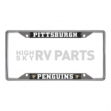 Fan Mat License Plate Frame - NHL Pittsburgh Penguins Logo Metal - 14886