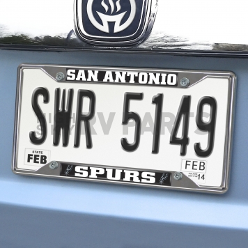 Fan Mat License Plate Frame - NBA San Antonio Spurs Logo Metal - 14892-1