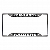 Fan Mat License Plate Frame - NFL Oakland Raiders Logo Metal - 15035