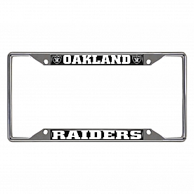 Fan Mat License Plate Frame - NFL Oakland Raiders Logo Metal - 15035