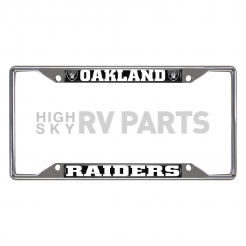 Fan Mat License Plate Frame - NFL Oakland Raiders Logo Metal - 15035