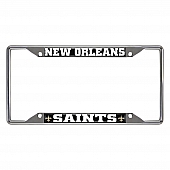 Fan Mat License Plate Frame - NFL New Orleans Saints Logo Metal - 15037