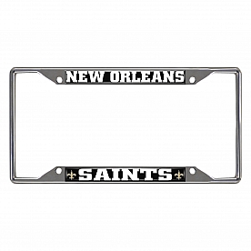 Fan Mat License Plate Frame - NFL New Orleans Saints Logo Metal - 15037