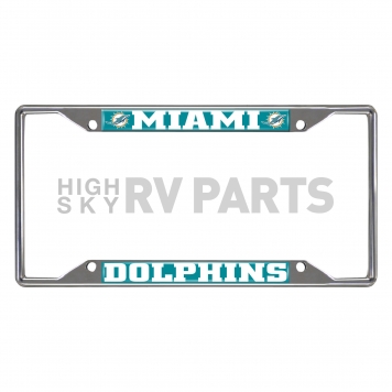 Fan Mat License Plate Frame - NFL Miami Dolphins Logo Metal - 15039