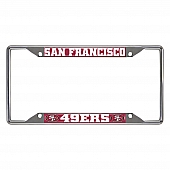 Fan Mat License Plate Frame - NFL San Francisco 49Ers Logo Metal - 15043