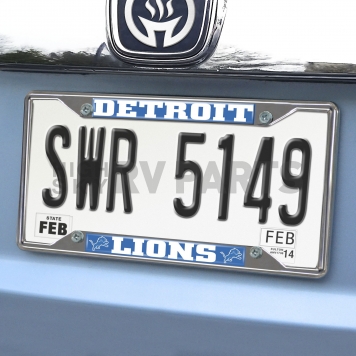 Fan Mat License Plate Frame - NFL Detroit Lions Logo Metal - 15197-1