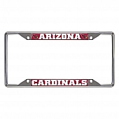 Fan Mat License Plate Frame - NFL Arizona Cardinals Logo Metal - 15525
