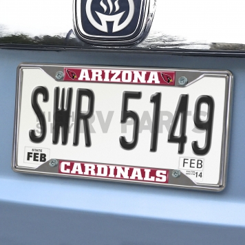 Fan Mat License Plate Frame - NFL Arizona Cardinals Logo Metal - 15525-1